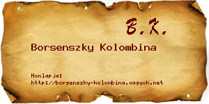 Borsenszky Kolombina névjegykártya